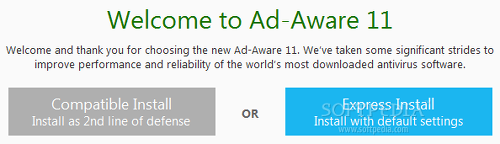 Showing Ad-Aware installer in compatible and express mode